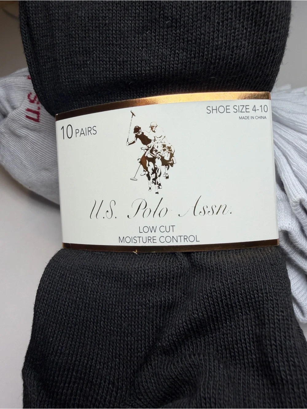 U.S. Polo Assn. 20-Pair Low Cut Socks - bundle shoe size 4-10